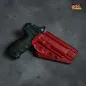 Preview: Sportliches GM ALPHA OWB Kydex Holster von Gear Maniacs in Carbon Rot, maßgefertigt für Heckler & Koch SFP9 Match OR & Optic Ready für Vortex und andere Rotpunktvisiere.