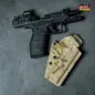 Preview: Robustes GM ALPHA OWB Kydex Holster von Gear Maniacs in Multicam Arid, passgenau für Walther PDP 4.5 mit Holosun Rotpunkt-Optik.