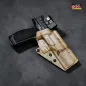 Preview: GM ALPHA OWB Kydex Holster für Walther PDP Steel Frame 5" in Multicam Arid Carbon Design, Optic Ready für Aimpoint ACRO.