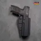 Preview: GM SPORT OWB Kydex Holster für H&K SFP9, SFP9L, SFP9 Match OR und SFP9F – Schwarz, optics ready mit Sport Cut für IPSC und Training.