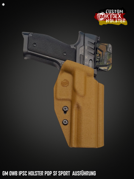 Preview: GM OWB Custom Kydex Holster Multi Mount IPSC Walther PDP Steel Frame