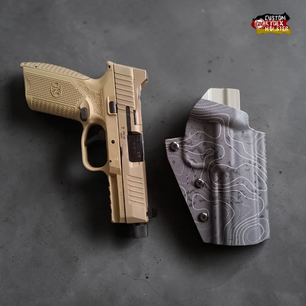 Detailansicht: GM ALPHA OWB Kydex Holster FN 545 - Recon Fog Design.