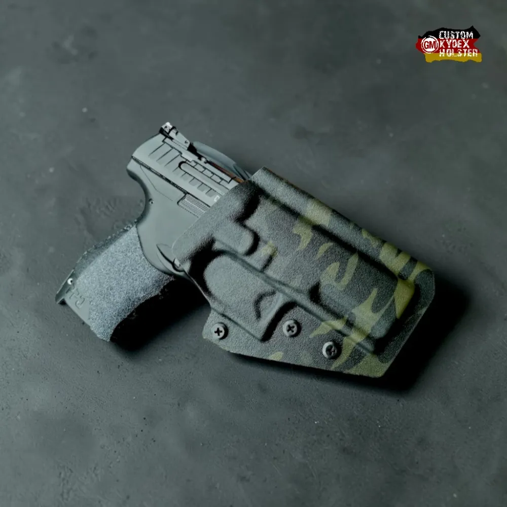 GM ALPHA OWB Kydex Holster für Walther PPQ, Q4 und Q5 in Multicam Black, optics ready – Custom Holster Handarbeit.