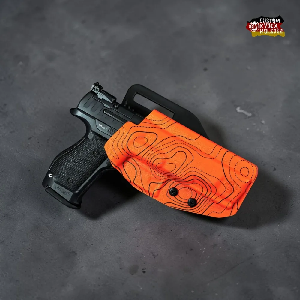 GM ALPHA OWB Kydex Holster für Walther Q5 Steel Frame in Recon Arorua Demo-Orange, optics ready – Professionelles Custom Holster für Sport.