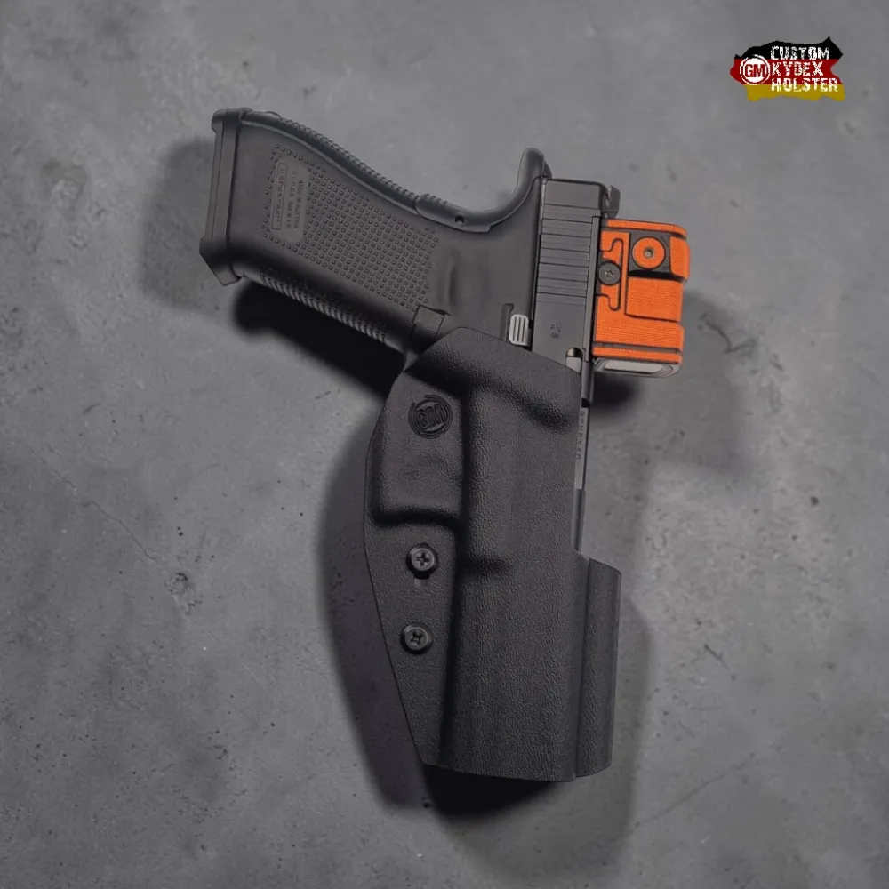 GM SPORT OWB IPSC Kydex Holster für Glock 17, 19 und 34 in Schwarz – Optics ready Sport-Holster mit tiefem IPSC Cut für schnelles Ziehen.