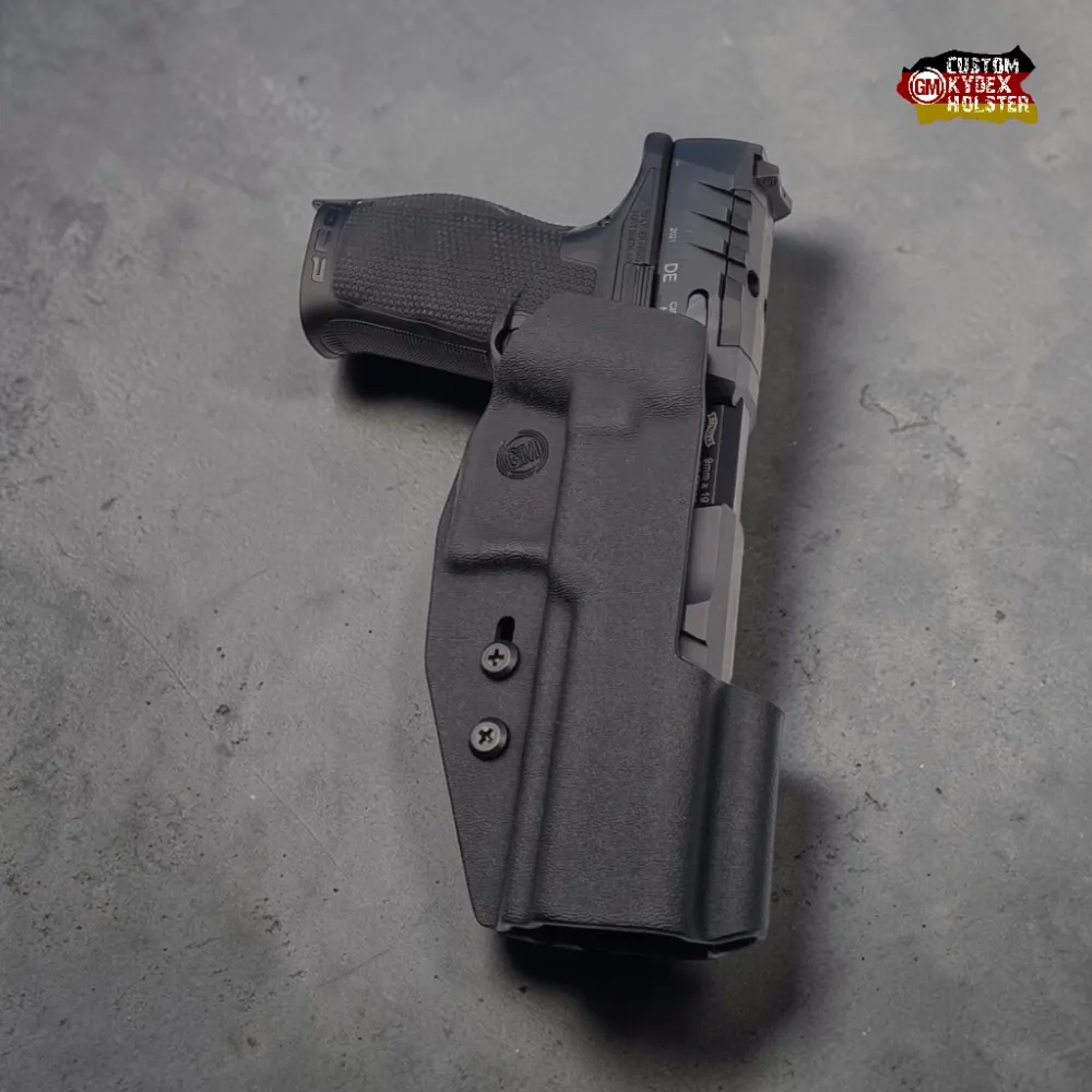 Preview: Detailansicht des GM SPORT OWB Kydex Holsters für Walther PDP – Deutlich erkennbarer IPSC Cut für optimierten Ziehvorgang, optics Ready.