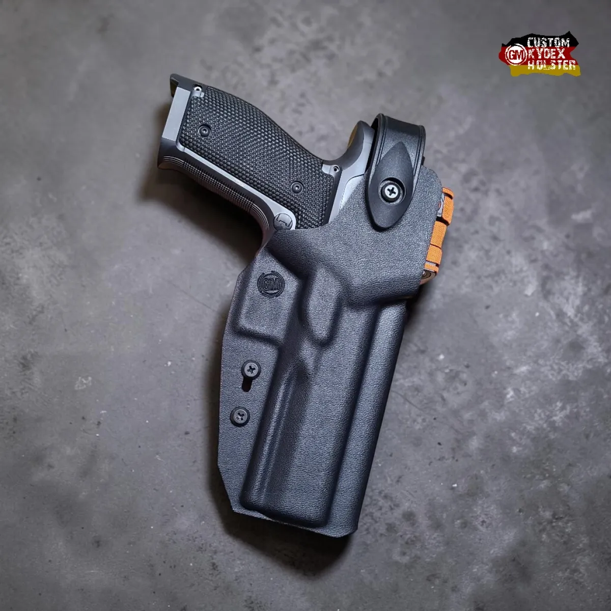 Schwarzes GM DUTY OWB Level 2 Kydex Holster für Walther PDP Steel Frame, geeignet für Red Dot Visierungen