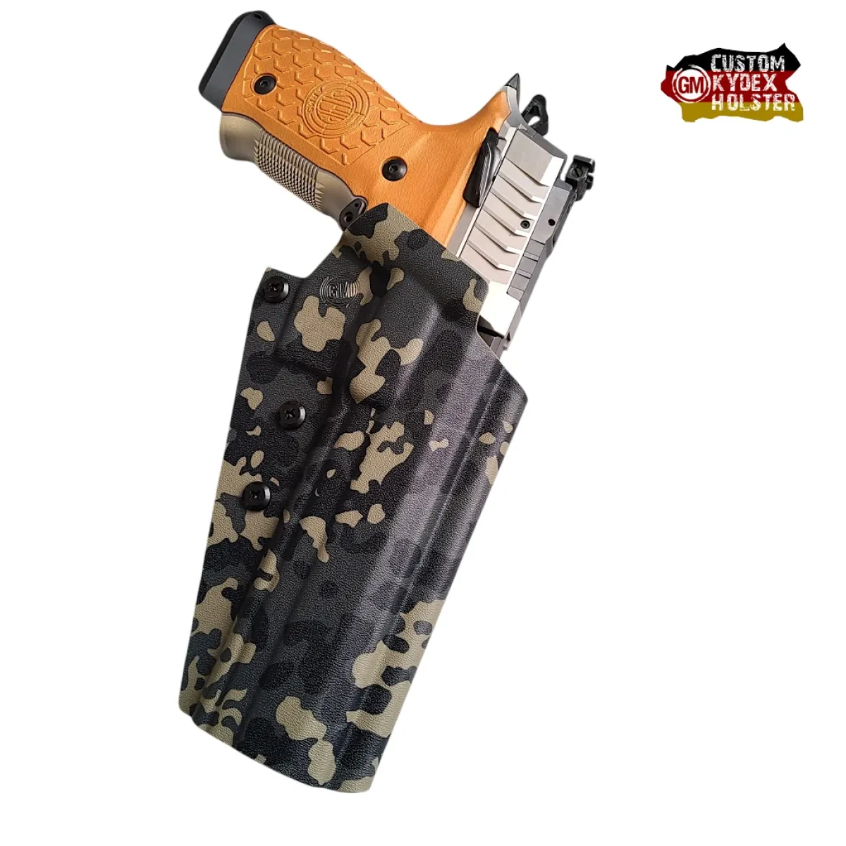GM ALPHA OWB Kydex Holster Steyr ATC Rock 6 Flecktarn Smoke